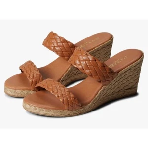 Andre Assous Womens Aria Espadrille Wedge Heeled Sandals Cuero Size 9M NIB - Picture 1 of 6