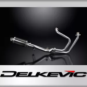 Honda NT650V Deauville 98-01 Delkevic 2-1 Exhaust 9" Carbon Fiber Oval Muffler - Bild 1 von 5