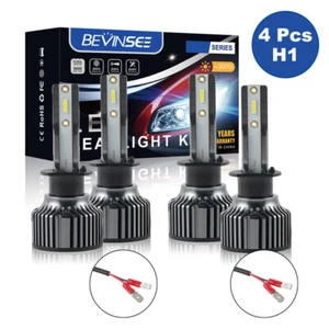 4x H1 LED Combo Headlight Bulbs 6000K For Piaggio MP3 250 2007-2014 Hi Low Beam - Picture 1 of 12