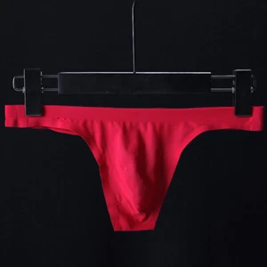 Men G Strings Sissy Thong Briefs Sexy Underwear Underpants T-Back Ice Silk - Picture 1 of 14