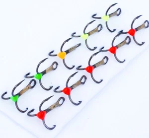 10 VMC 9632BZ DROPPER X-STRONG TREBLE SALMON FLY TUBE hook size #6, Set 4 colors - Picture 1 of 11