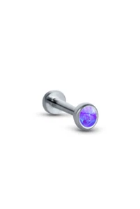 Titanium Labret Style Nose Ring Stud Threadless Push Pin 3mm CZ 16G 18G 20G 5677 - Picture 1 of 13