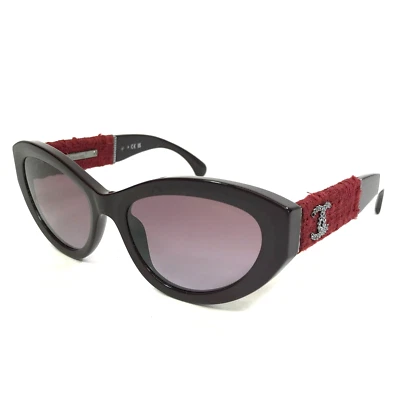 Chanel Sunglasses 5513 c.1461/S1 Burgundy Tweed Frames w Purple Lenses 55-18-140 - Image 1 of 4