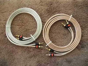 STRAIGHT 8, 10' 8GA PR SPEAKER CABLES 742 STRAND OFC PER CONDUCTOR WITH BANANAS - Picture 1 of 7