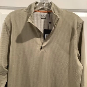 Motion Perf Beige Textured Grid Quarter Zip Pullover Men’s Medium NWT (MSRP $78) - Picture 1 of 13