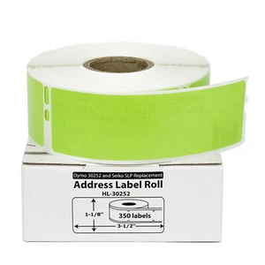 DYMO LW 30252 GREEN Address Labels for LabelWriter - 24 Rolls of 350 - FAST SHIP - Picture 1 of 9