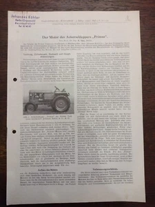 Original Sonderdruck "Konstruktion" vom Primus Schlepper Motor - Picture 1 of 3