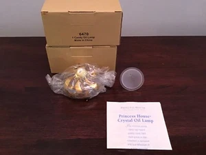 Princess House Gold Swirl Candy Oil Lamp NIB 6470 Set of 2 - Picture 1 of 8