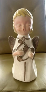 Mesa vintage Poloron Pixie Angel molde de Navidad con soplo de 13"" arpa lira sin luz - Imagen 1 de 2
