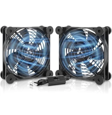ANEXT USB 120mm Fan, Silent Fan for Receiver Playstation Xbox Computer 2 Pack - Image 1 of 4