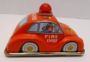 Coche de bomberos de colección juguete de hojalata cuerda hecho en Japón 3" - Imagen 1 de 7