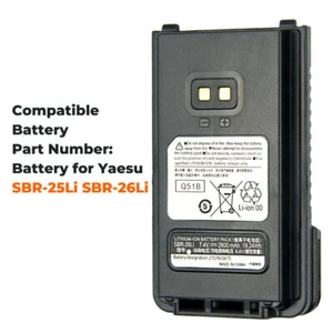 NEW SBR-26LI 7.4V 2600mAh battery for Yaesu Radios FT-65R/25R Battery pack - Zdjęcie 1 z 8