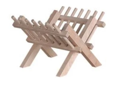 OLLESCH Heuraufe - ca. 23x19x22 cm Kaninchen Meerschweinchen Standraufe aus Holz