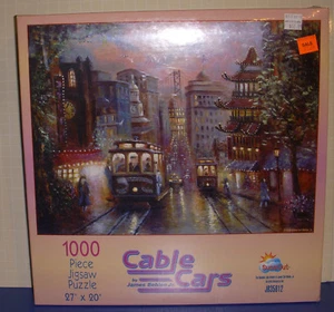 Cable Cars SunsOut 1999 New Sealed 1000 Pieces Puzzle Transportation - Picture 1 of 6