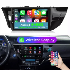 Radio estéreo para automóvil 4+64 GB para Toyota Corolla 2014-2016 Android 13 GPS navegación Carplay - Imagen 1 de 16