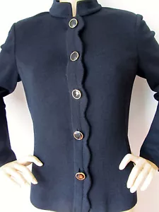 NUOVA MAGLIA ST JOHN TAGLIA 8 DONNA GIACCA/MAGLIONE NERO SANTANA MAGLIA LANA RAYON - Foto 1 di 6