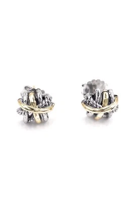 David Yurman Sterling Silver 925 Crossover 11 mm Stud Earrings - Image 1 of 4