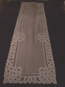 2 Lace Table Runners White Battenburg design 53" x 14.5 Factory Error - Picture 1 of 6