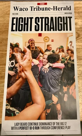 Baylor Lady BEARS Basketball POSTER Eight Straight Big 12 Titles Kim Mulkey Waco Cover