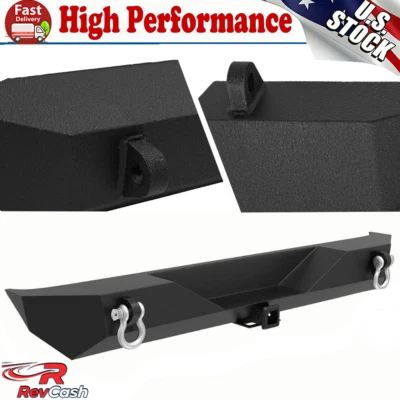Rear Bumper for Jeep Wrangler TJ YJ 87-06 w/ Hitch Receiver D-Rings Rock Crawler Foto 1 de 4