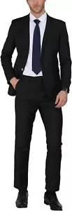 WEEN CHARM Men's Suits Slim Fit 2 Piece Two Button Blazer Wedding Prom Tuxedo Si - Picture 1 of 22