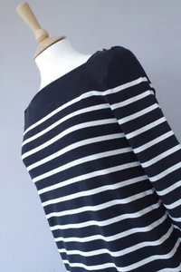 Jaeger Black and White Striped Jersey Dress Size S / 10 JE1631 - Picture 1 of 7