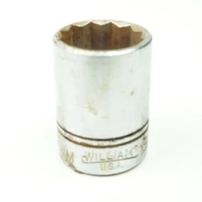 Williams 17mm 12 Point Shallow Chrome Socket 3/8" Drive BM-1217 USA - Image 1 of 4
