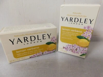 Yardley Lemon Verbena Naturally Moisturizing Beauty Bath Bar Soap Set of 2 NEW - Image 1 of 4