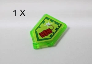 LEGO® Trans Bright Green Tile 2 x 3 Pentagonal Nexo Power Shield Dynamighty - Picture 1 of 7