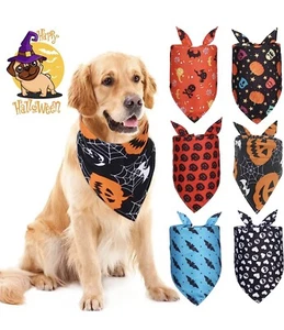 6 Pack Large Dog Bandana Scarf Collar Neckerchief Halloween Costume dress up - Picture 1 of 6