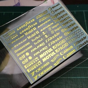 1/24 Scale Chrome / Gold Sponsor Waterslide Decals CUSTOM CAR # 136 - Picture 1 of 14