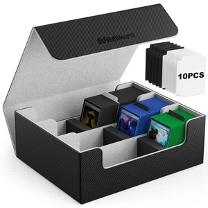 Card Deck Case for Trading Cards 1800+, Trading Card Storage Box with 10 Divi... - Picture 1 of 6