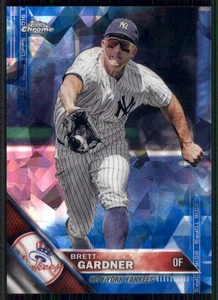 2016 Topps #116 Brett Gardner Chrome Sapphire 65th Anniversary Edition - Afbeelding 1 van 2