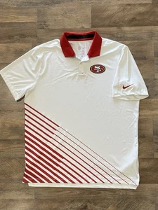 San Francisco 49ers Polo Nike Dri Fit weiß mit roten Streifen NFL Herren Large " - Bild 1 von 10