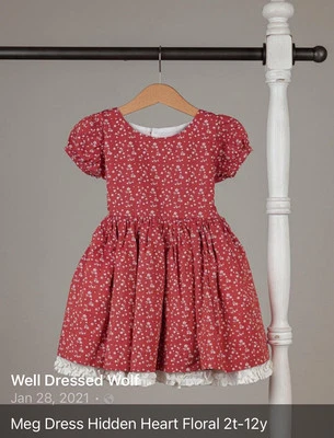 Vestido Lobo Bien Vestido Meg Corazón Oculto Floral Rojo Nuevo con Etiquetas Talla 12 Foto 1 de 2