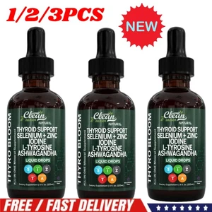 1-3X Thyroid Support Drops Selenium Zinc Iodine L Tyrosine Ash wagandha H OT - Picture 1 of 16