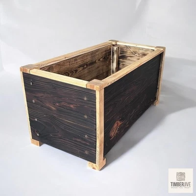 Handmade Wooden Planter 100x28x28cm Trough Box – Heavy Duty, Ready to Use - Image 1 of 4