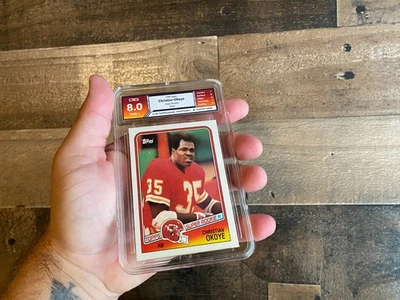 Christian Okoye Topps Super Rookie Card VTG 1988 Chiefs 8 Raw+ 363 Graded Slab - Image 1 of 4