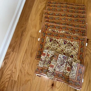 8 Vintage Placemats And 6 Dinner Napkins Multi-color Paisley - Picture 1 of 13