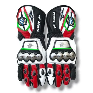 MV AGUSTA Motorcycle Leather Gloves MOTOGP Motorbike Mens Leather Riding Gloves - Picture 1 of 2