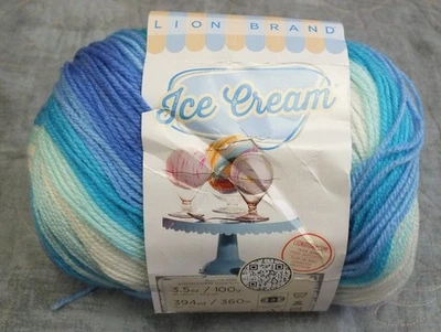One skein Lion Brand Ice Cream yarn 100% acrylic Art# 923 Color 218R Lot #0324 - Image 1 of 3