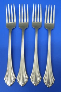 4 - Oneida BANCROFT Glossy Stainless USA Flatware DINNER FORKS - Well Used - Picture 1 of 4
