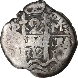 BOLIVIA, Potosí, cob 2 reales, 1732 M. - Picture 1 of 3