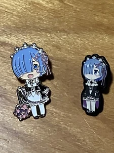 Coppia di spille smaltate Re:zero RAM anime da collezione usate buone - Foto 1 di 4