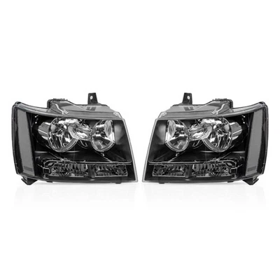 Faros carcasa negra esquina transparente para Chevrolet Suburban 1500/2500 2007-2014 Foto 1 de 4