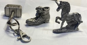 3 Fine Pewter,Hallmark No One Can Fill Your Shoes w/Dog,2012 THOR HAMMER,UNICORN - Picture 1 of 7