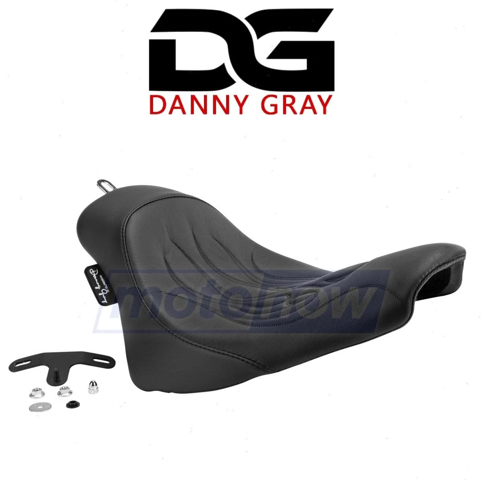 Danny Gray Buttcrack Solo Flame Seat for 2008-2017 Harley Davidson FLSTC lr - Image 1 of 4