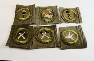 SEIS INSIGNIAS DE MÉRITO BSA - están cortadas y unidas a la faja de insignia de mérito de la Segunda Guerra Mundial - Imagen 1 de 7