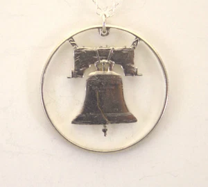 Franklin Half Dollar Reverse With Rim, Cut Out Coin Jewelry, Necklace/Pendant - Picture 1 of 2