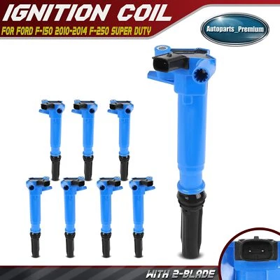 Bobina de encendido azul 8 piezas para Ford F-150 2010-2014 F-250 F-350 Super Duty V8 6,2 L Foto 1 de 4